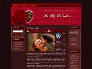 chocolate valentine HTML WordPress theme template