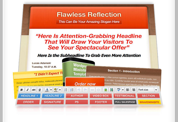 flawless reflection WP minisite template