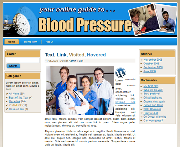 blood pressure template