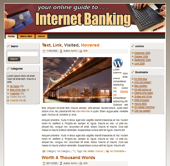 internet banking template