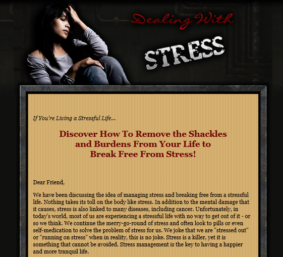 dealing with stress minisite template