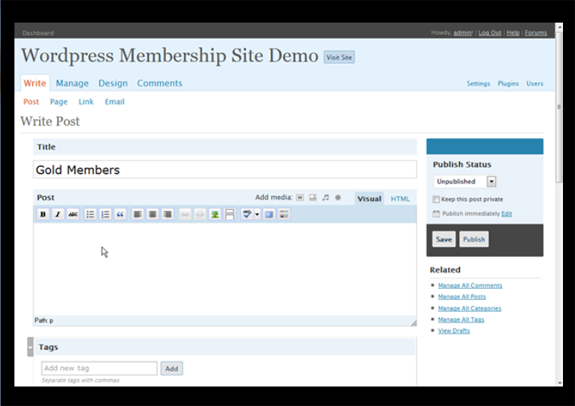 create your own WordPress membership video